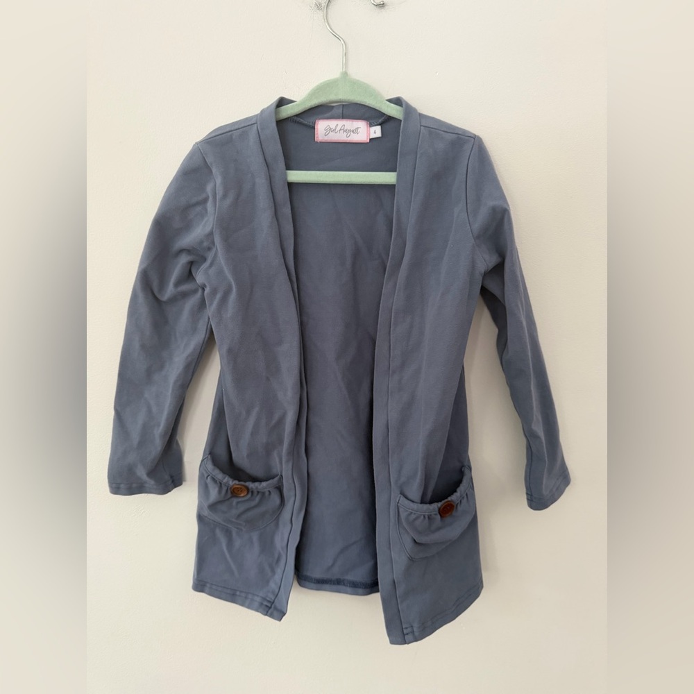 Girl August Chic Blue Kids Cardigan size 4